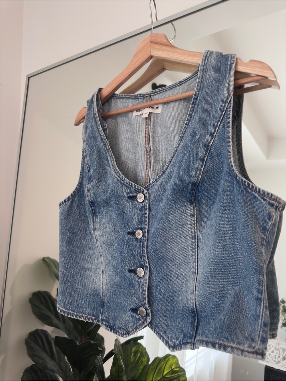 Aritzia Light Wash Denim Vest